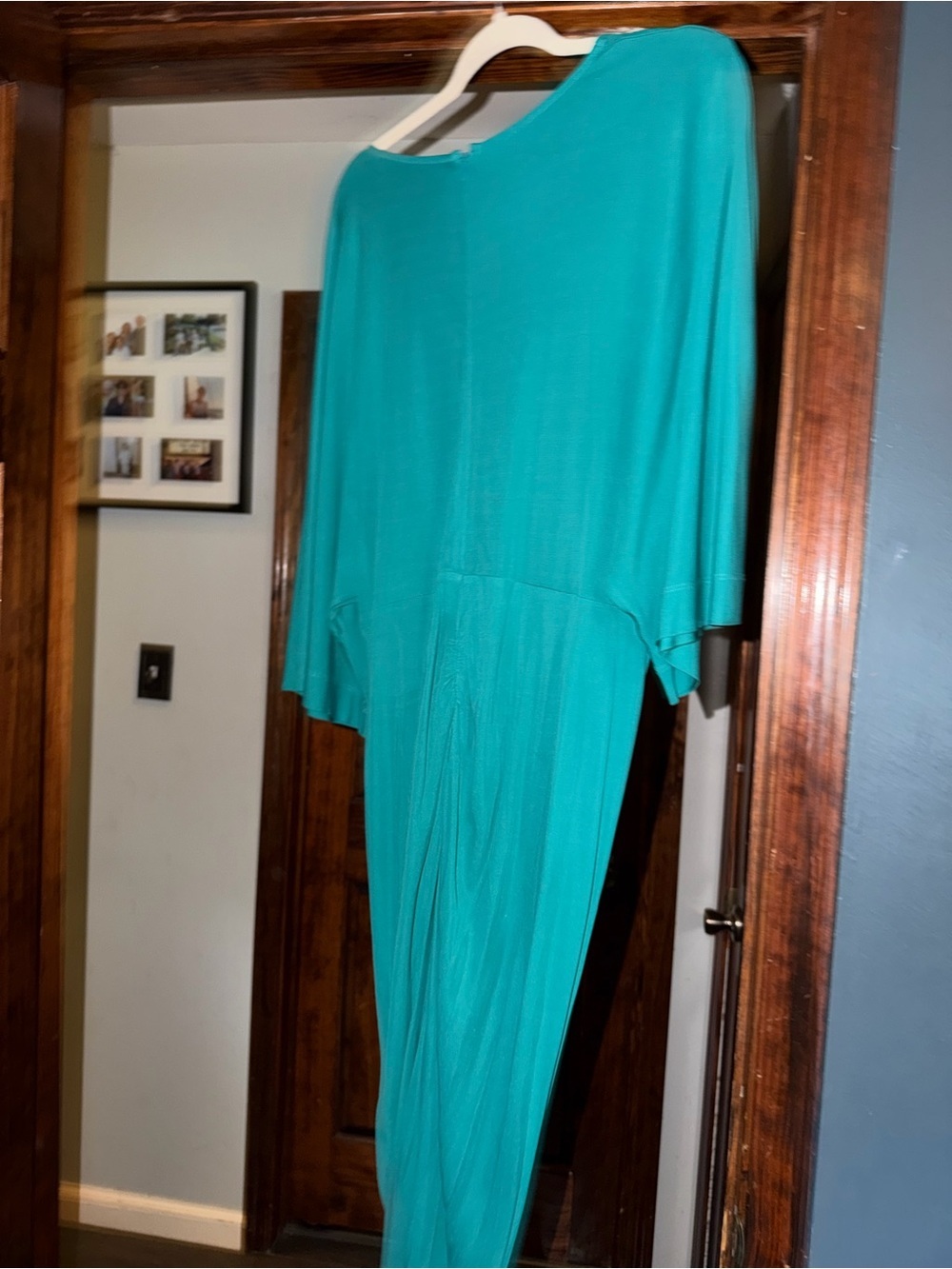 Teal V-Neck Dress - Picture 6 of 6